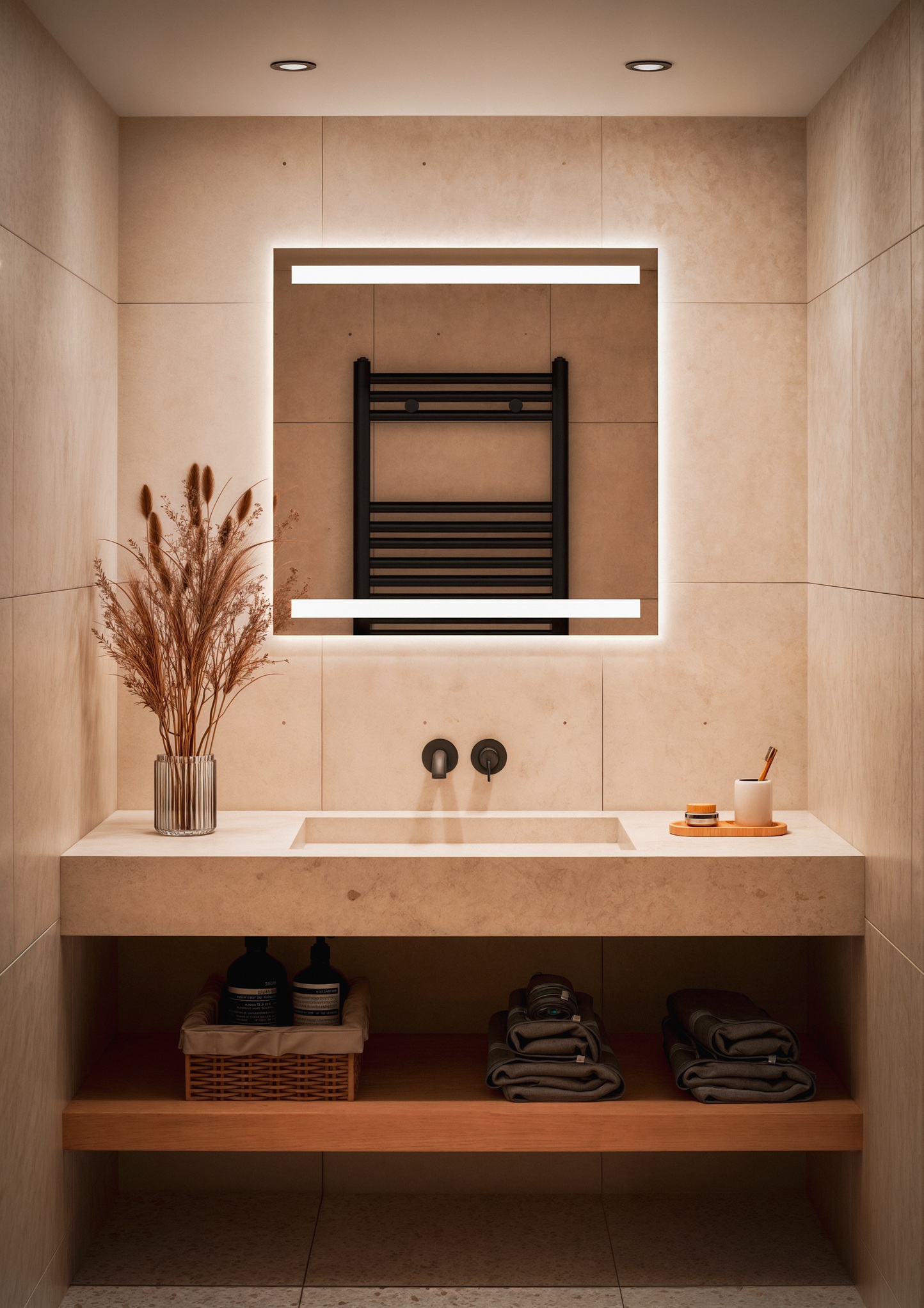Lustro Lyra LED Kwadratowe Piaskowane - obrazek 2