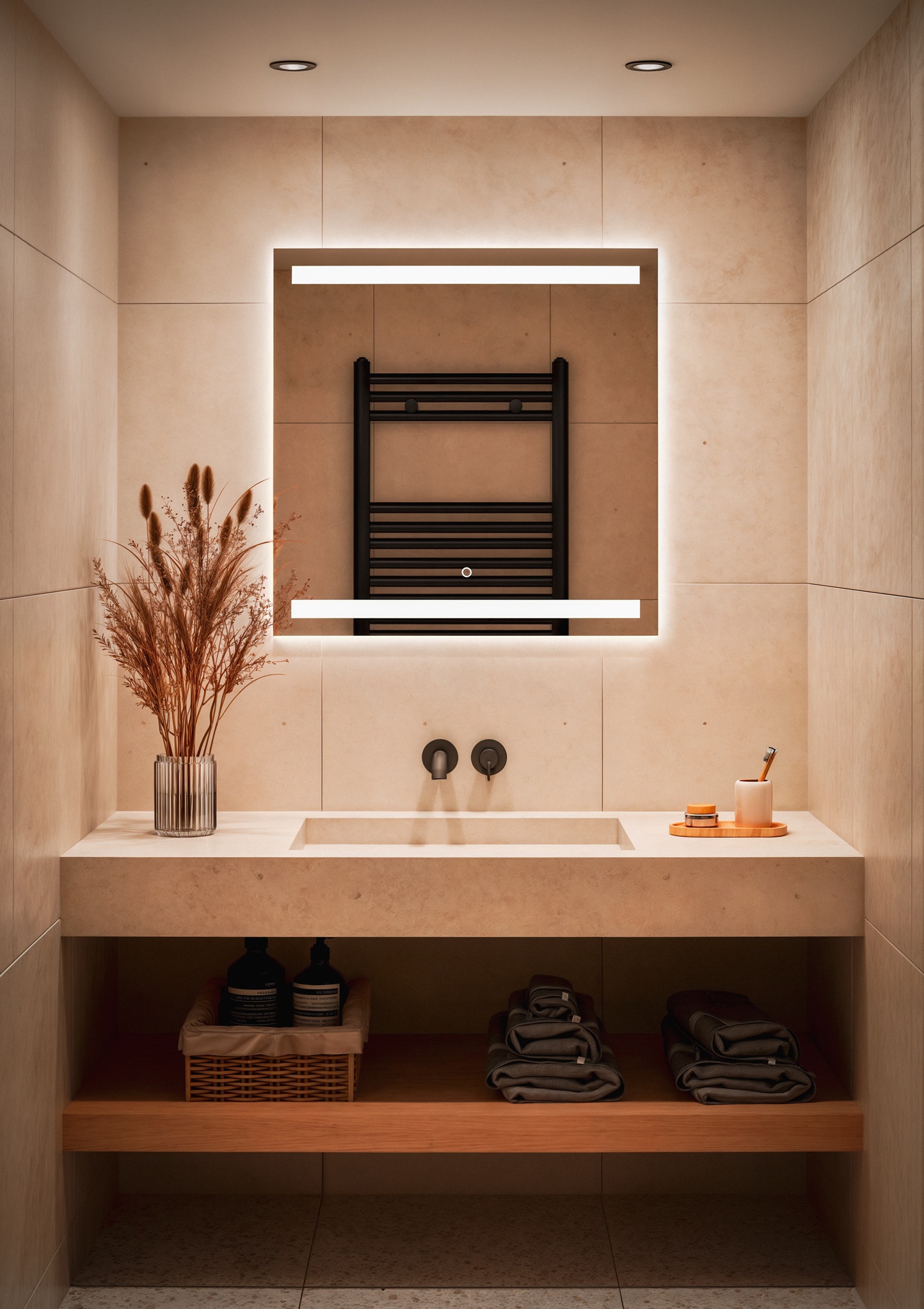 Lustro Lyra LED Kwadratowe Piaskowane - obrazek 3